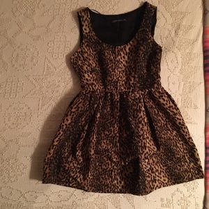 Zara Leopard Animal Print Sleeveless Mini Dress